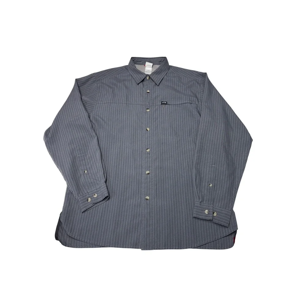Vintage The North Face Performance Mens Grey‎ Micro Check Modal  Long Sleeve M